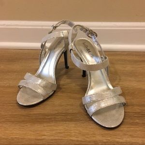 Silver Ankle Strap Heels
